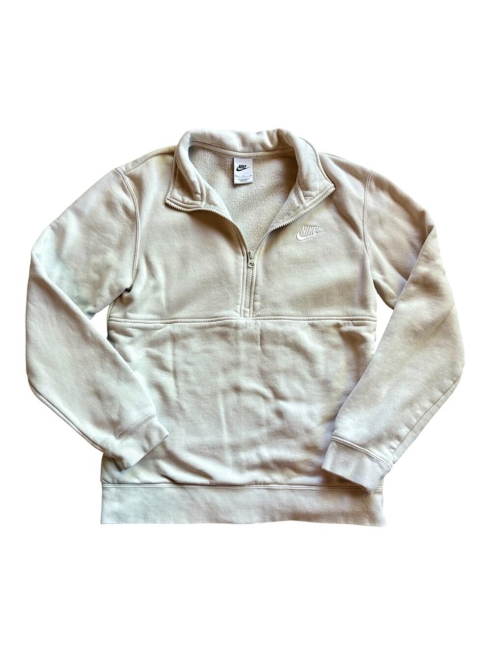 Nike Sportswear Club Men's Fleece 1/2 zip Fleece Sweatshirt  Beige Size Small